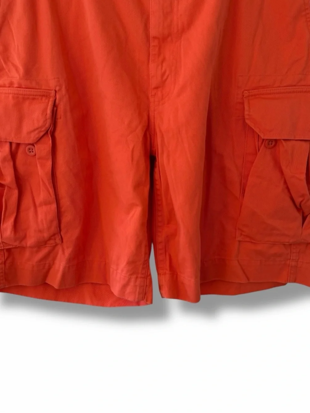 NWT Polo Ralph Lauren Orange Linen Gellar Fatigue Cargo Shorts Vintage Y2K Sz 38